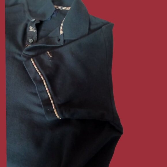 Burberry Golf Mens Polo Shirt Classic Fit With Check Trim blk Medium - Picture 10 of 16